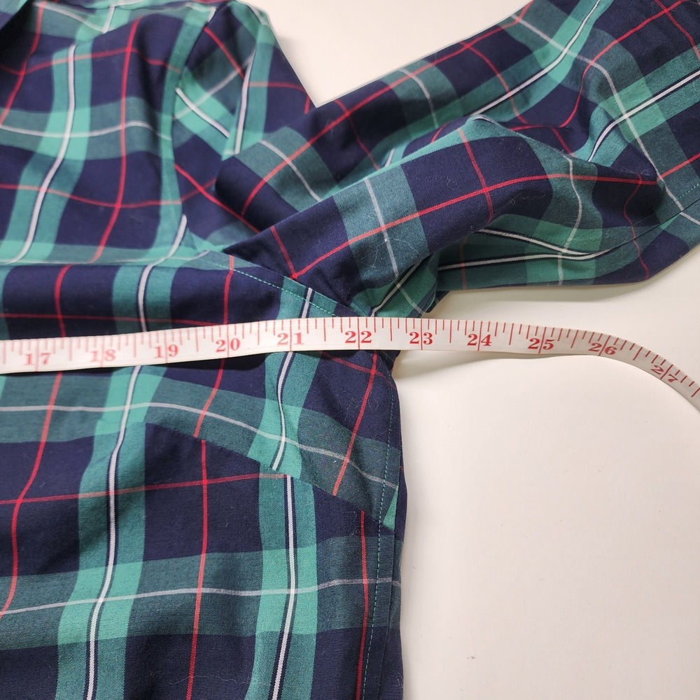 Talbots Top Women's 16P Black Watch Scottish Tartan Plaid Navy Green Red Popover - Picture 7 of 9